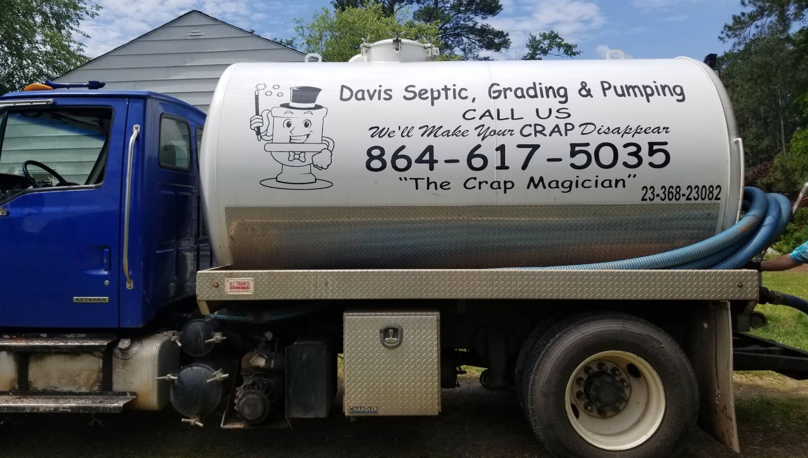 Davis Septic pump truck — 'We'll Make Your CRAP Disappear'